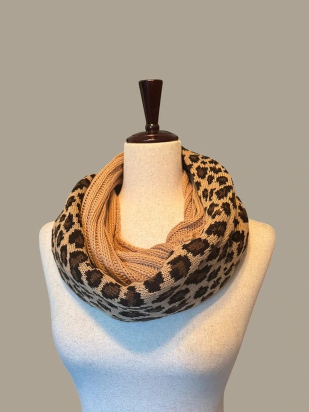 C.C Exclusives Leopard Print Knit Infinity Scarf